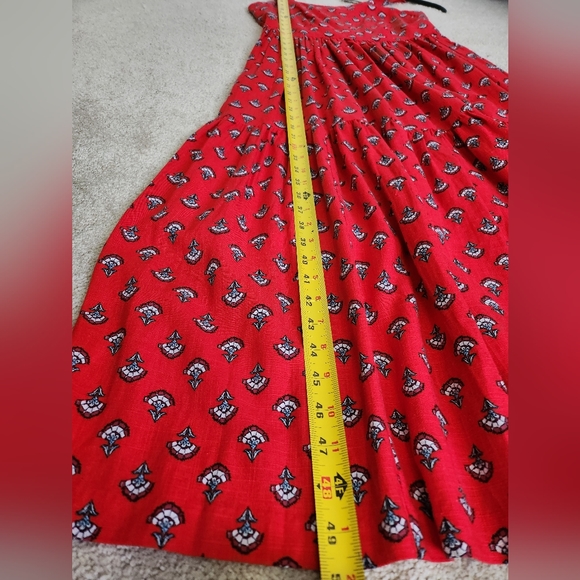 NWT ANN TAYLOR Women's Red Floral Midi Dress Size 0 - Picture 8 of 8